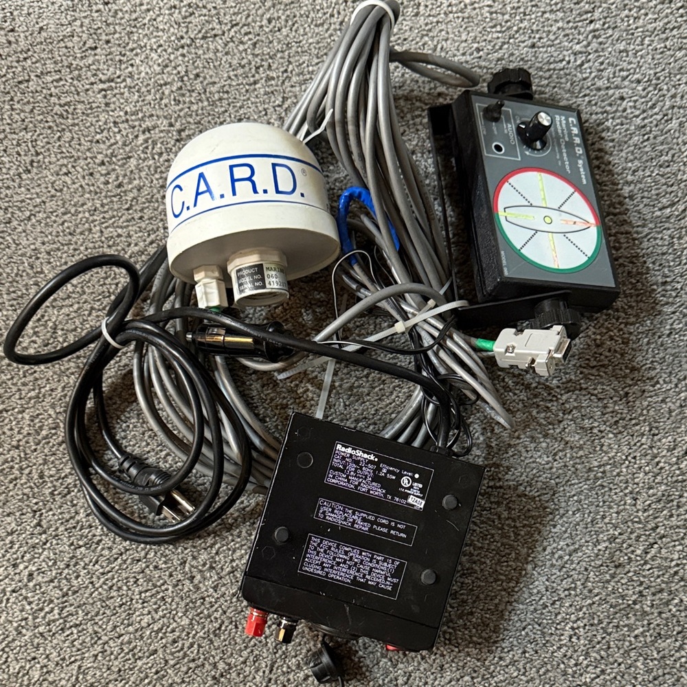 C.A.R.D. Marine Radar Detector w/Radio Shack 110 AC Adapter & Cables
